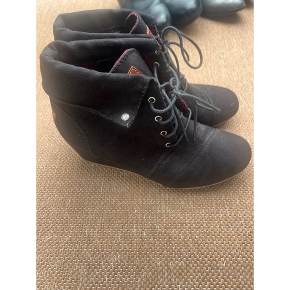 MAD Love  Wedges Booties Lace-Up‎ Fold-Down Ankle Boots Size 10 - Picture 6 of 11